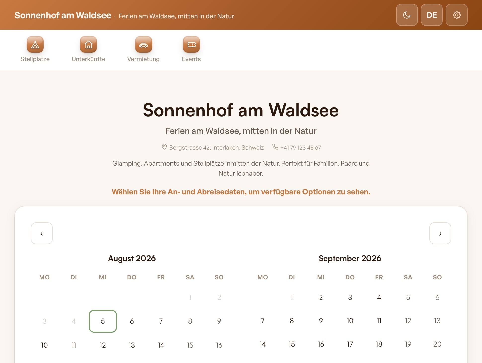 Gäste buchen selbst